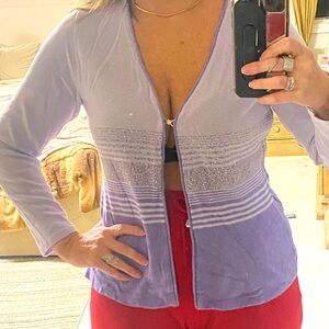 Long sleeve lilac and purple top sweater size large